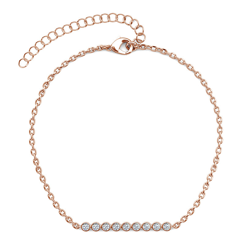 Lightweight Nine Round Diamond Thin Cable Chain Refined Wrist Accessory / DB0253