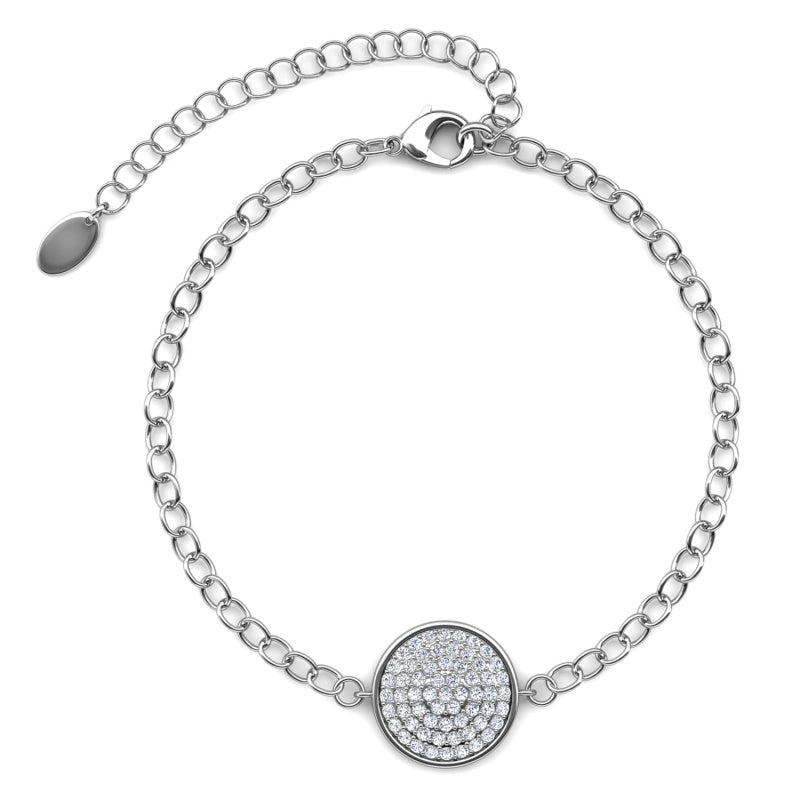 Daily Office Dainty Micro Crystals Circle Adjustable Wrist Chain For Daily Wear / DB0259