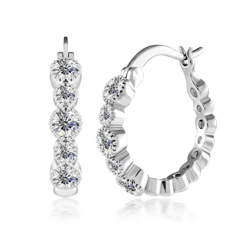 Elegant Floral Drop Earrings with Pear Cut Swarovski Crystal 18K Gold Plated Nickel-Free Blossom Stubs / DE0993