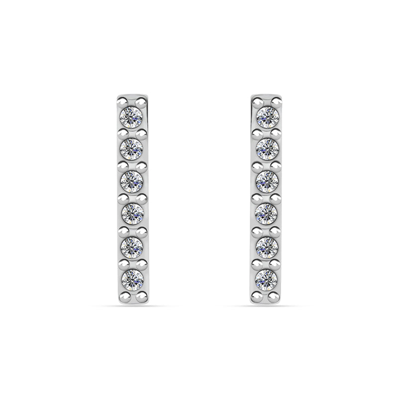 Pave Bar Stud Earrings With Swarovski Crystal,Small Thin Diamond Bar Earrings For Women / DE0959