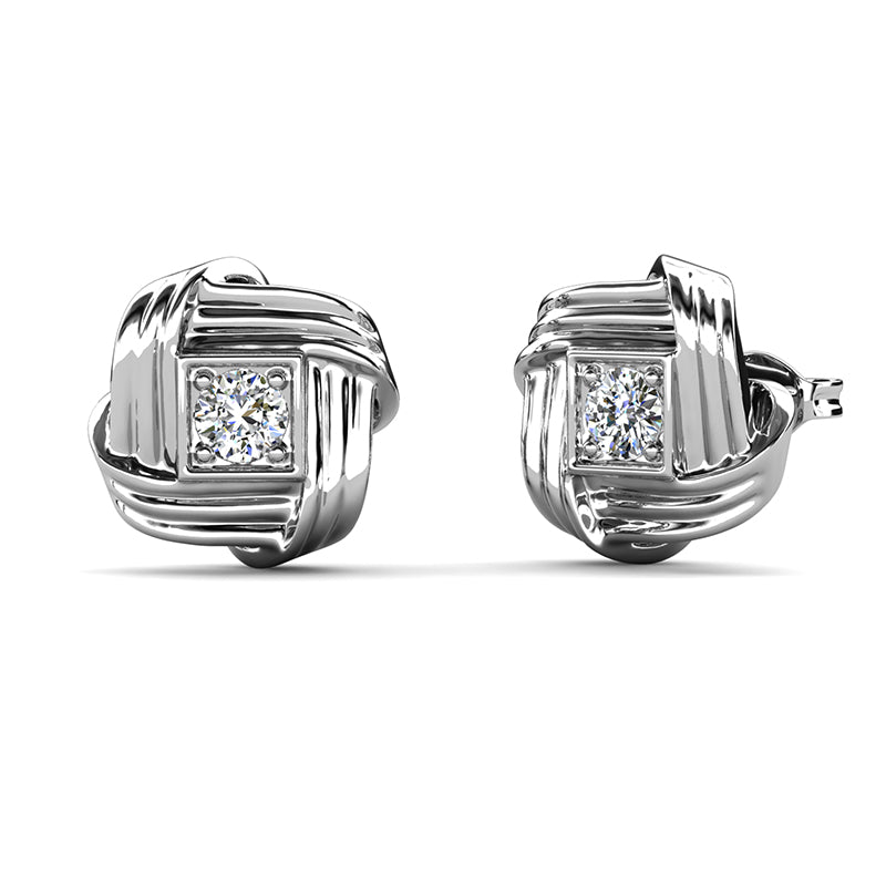 Unisex Geometric Woven Stud Earrings Architectural Minimalist Jewelry/ DE0978