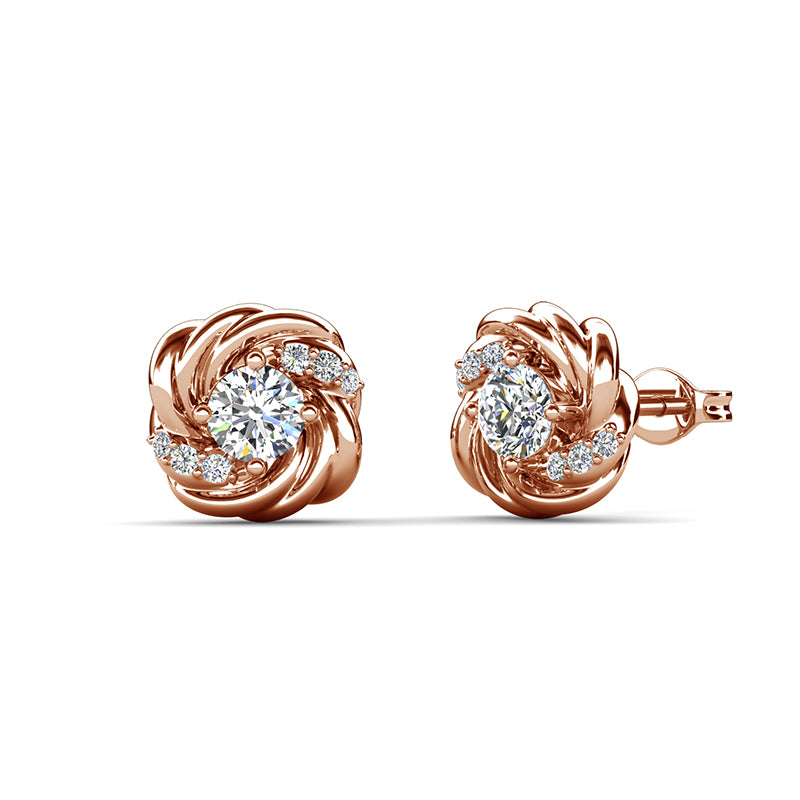 Love's Embrace Intertwined Stud Earrings Elegant Everyday Luxury Jewelry/ DE0979