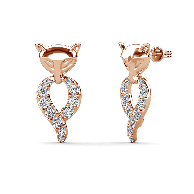 Foxy Elegance Swarovski Crystal Stud Earrings Premium Everyday Accessory / DE0985