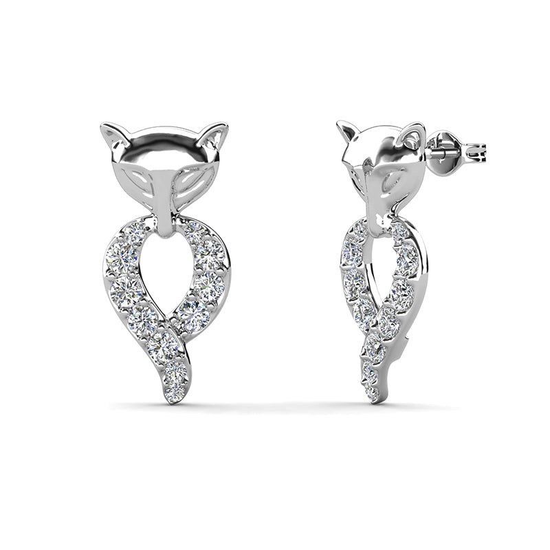 Foxy Elegance Swarovski Crystal Stud Earrings Premium Everyday Accessory / DE0985