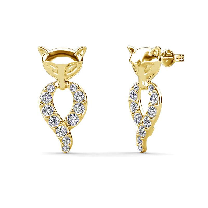 Foxy Elegance Swarovski Crystal Stud Earrings Premium Everyday Accessory / DE0985