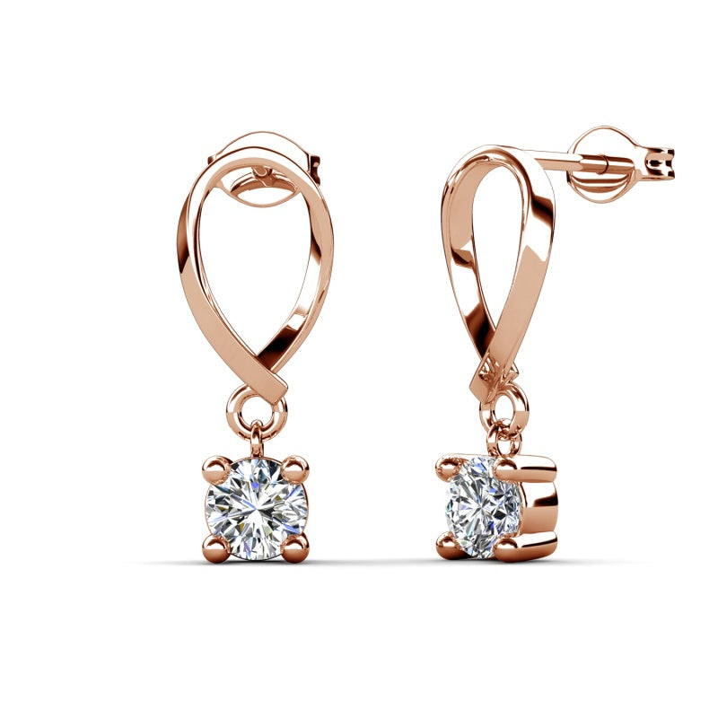 Elegant Teardrop Dangle Earrings with Sparkling Crystal ,Minimalist Everyday Jewelry for Women/ DE1041