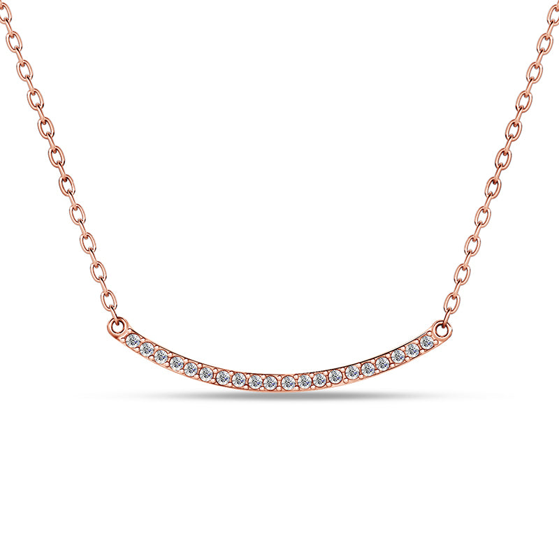 Minimalist Smooth Smile Curve Full Stone Crystal Pendant,Perfect Everyday Layering Piece / DP0850