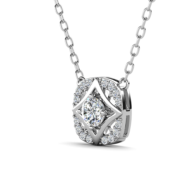 Minimalist Diamond-Motif Pendant Necklace,18K Gold Plated, Tarnish-Resistant Jewelry / DP0902