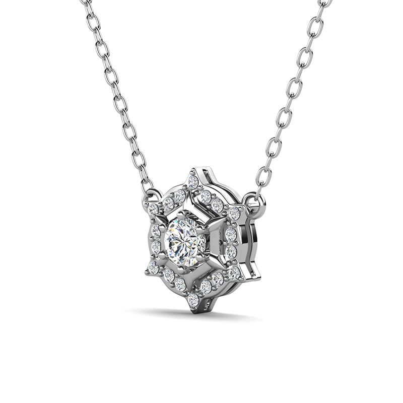18K Gold Plated Starburst Necklace with Swarovski Style Crystal | Romantic Gift for Her / DP0903