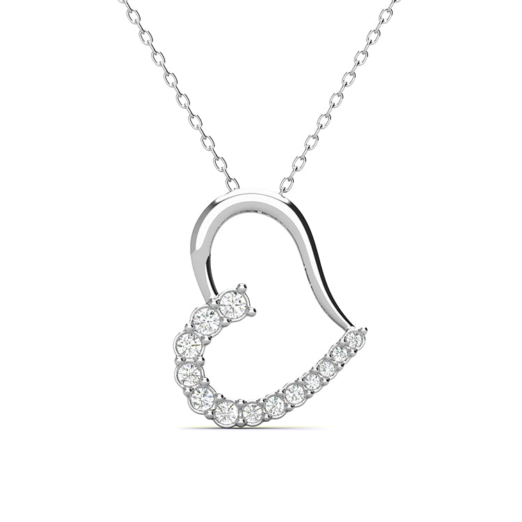 Minimalist Heart Jewelry Anti-Tarnish Asymmetric Hollow Heart Pendant / DP0792