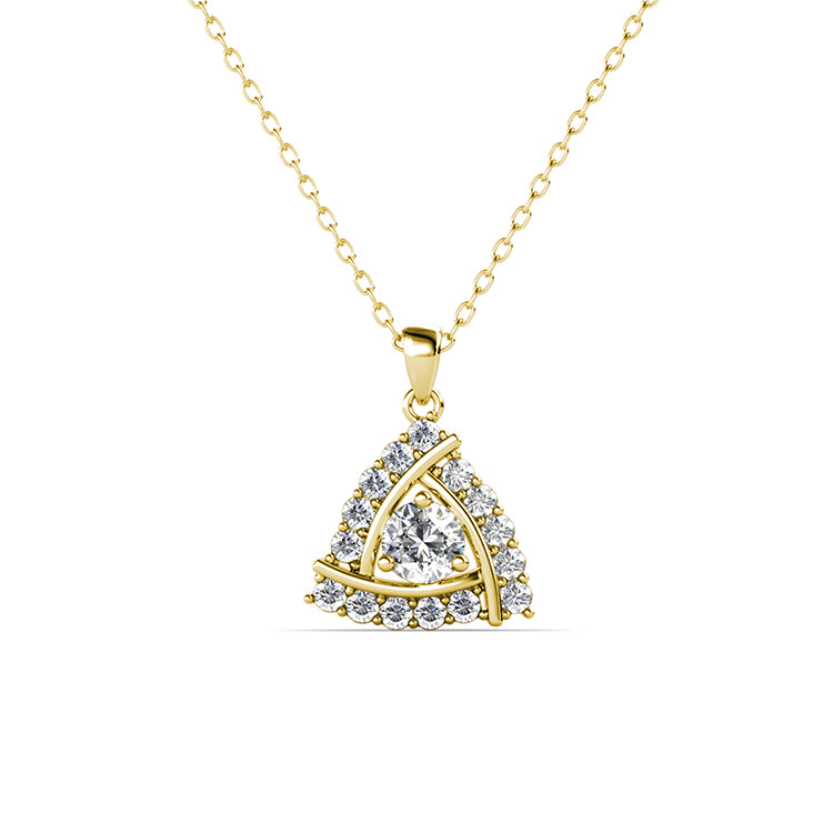 18K White Gold Plated Modern Geometric Triangle Pendant Necklace Elegant Everyday Luxury/ DP0749(副本)