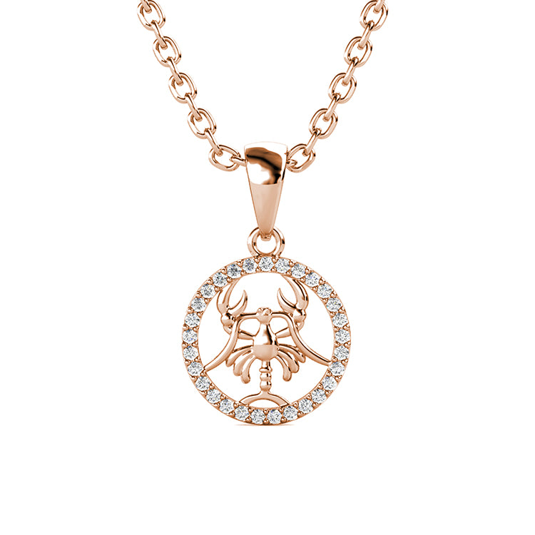 18K White Gold Plated Cancer Pendant Genuine Swarovski Crystal Crab Motif EU Standard Hypoallergenic Necklace/ DP0664