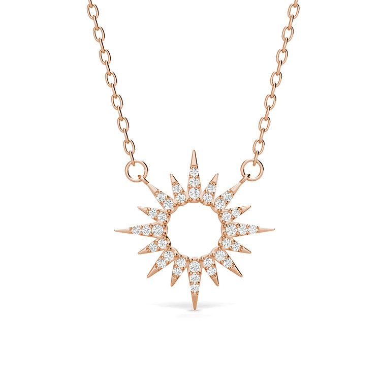 Trendy Hollow Starburst Pendant with Sparkling Swarovski Crystals / DP0798