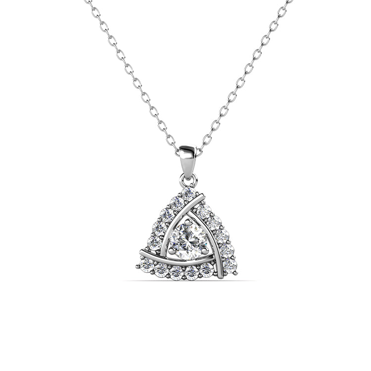 18K White Gold Plated Modern Geometric Triangle Pendant Necklace Elegant Everyday Luxury/ DP0749(副本)