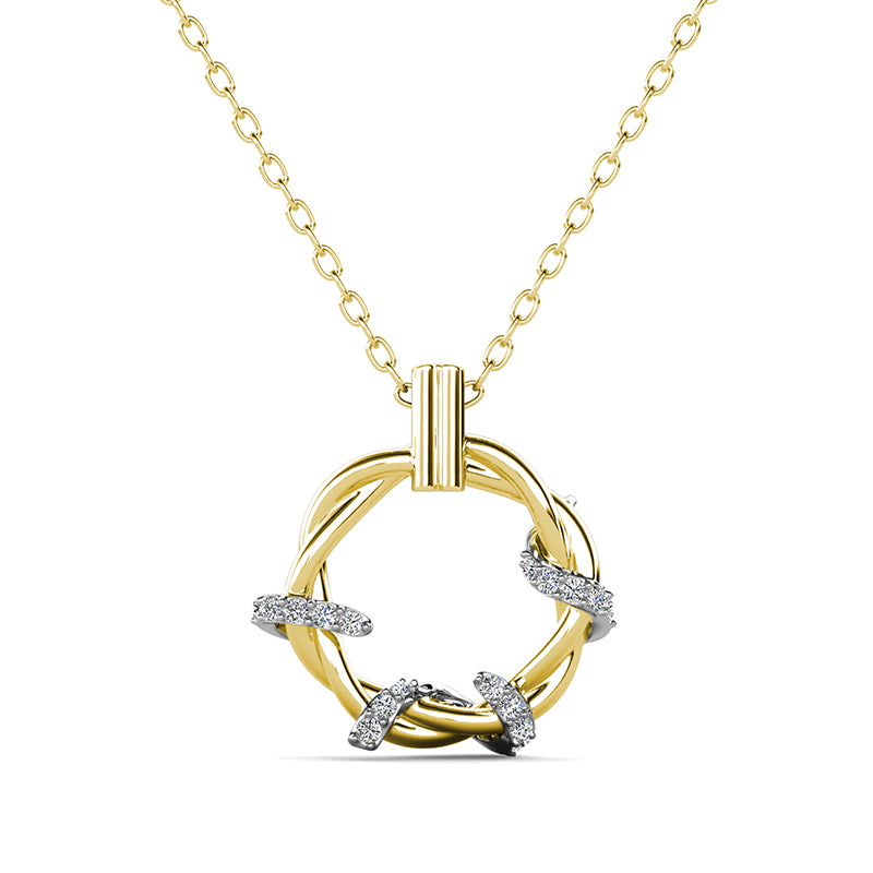 Trendy Geometric Circular Twisted Necklace for Women 18K Gold Plated, Nickel-Free for Sensitive Skin/ DP0802