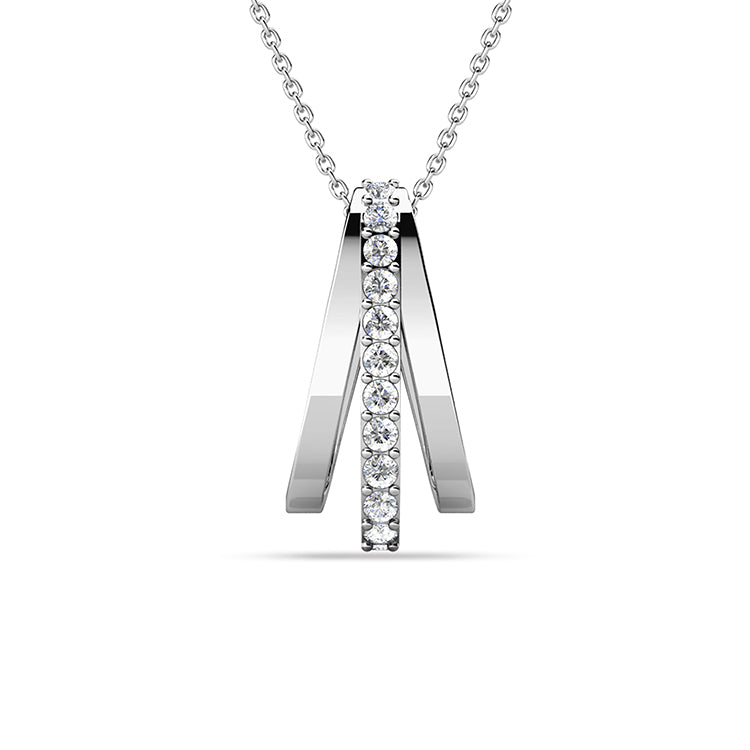 Hypoallergenic Copper Vertical Linear Bar Frame Comfort Fit Thin O Link Stack Layer Necklace Silver Plated Lightweight Double V Side Linear Bar Stackable Women’s Formal Daily Pendant N/ DP0745