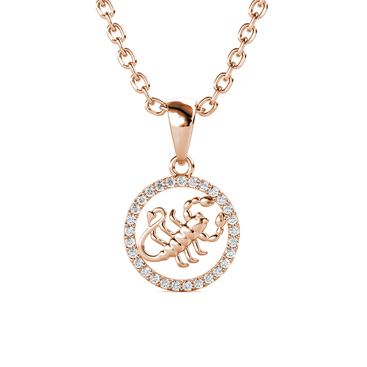Vintage Silver-Tone Libra Balance Pendant 18K White Gold Plated Swarovski Crystal Halo Coin / DP0666