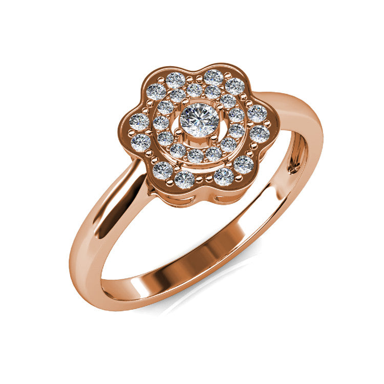 Elegant Quiet Casual Blossom Flower Ring Anti-Tarnish Gold Plated Ring/ DR0103