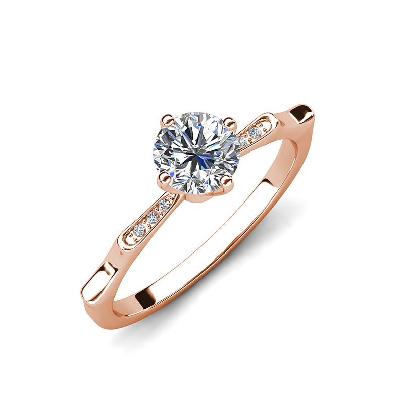 Women’s Minimal Promise Ring 18K Silver Hypoallergenic Dual Side Tiny Crystal Slim Stack Ring/ DR0126