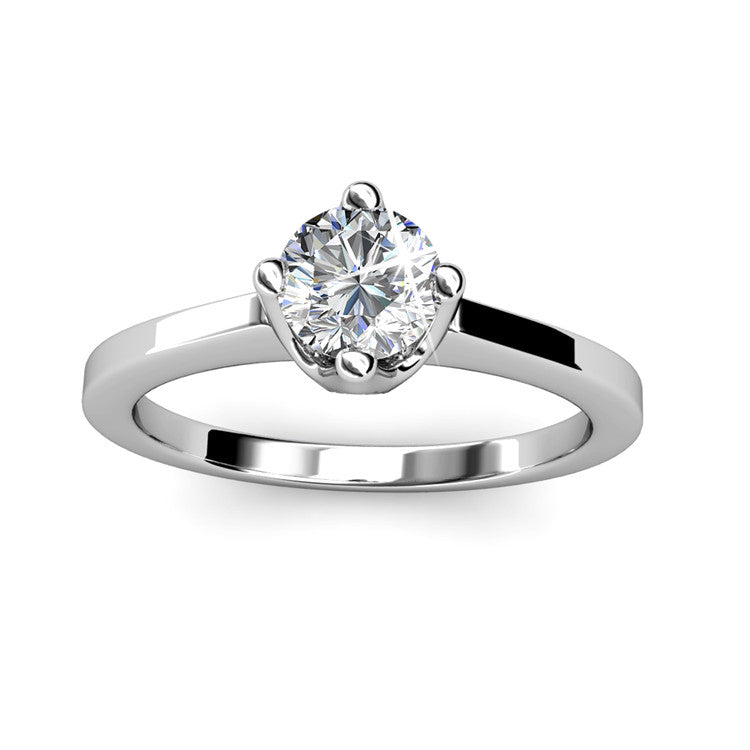 Timeless 4-Prong Solitaire Swarovski Crystal Ring Classic Engagement & Promise Ring/ DR0165