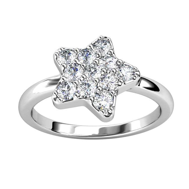 Starlight 5-Point Star Ring With Swarovski Crystal 18K Gold Plated Copper Jewelry/ DR0097
