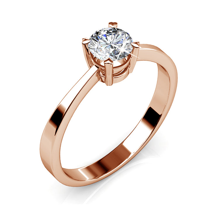 Solitaire Diamond Minimalist Bridal Ring with Comfort Fit Band/ DR0170