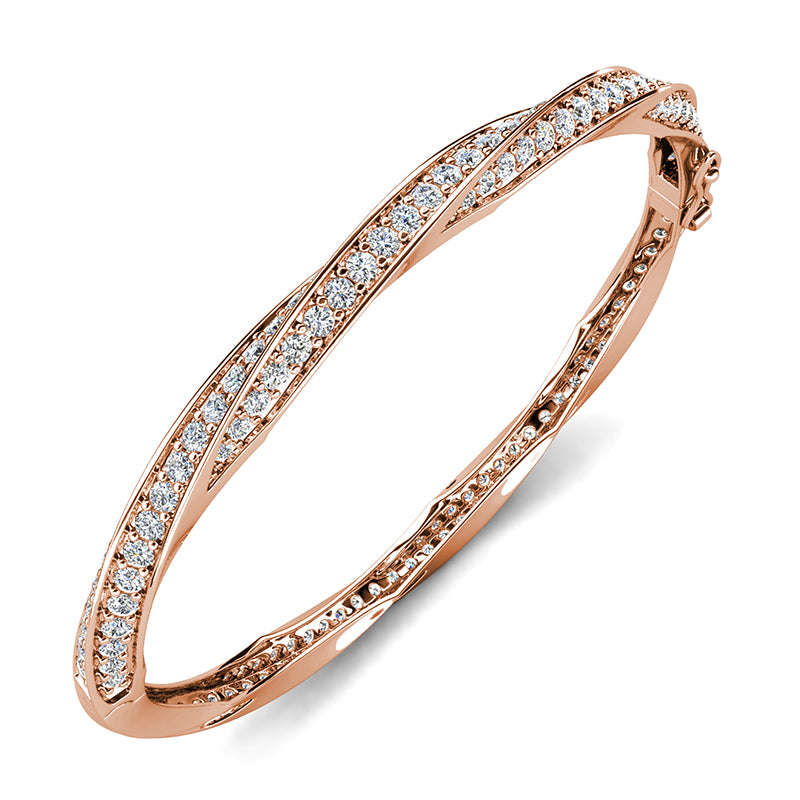 Hypoallergenic Gold Plated Dual Row Twist Swarovski Crystal Bracelet  / DB0229