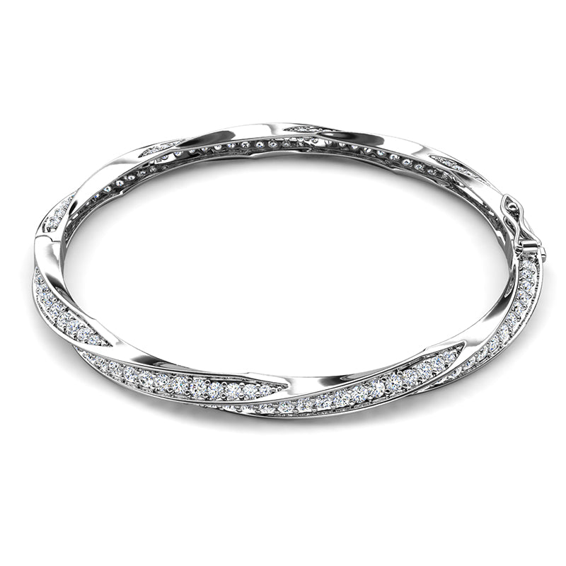Hypoallergenic Gold Plated Dual Row Twist Swarovski Crystal Bracelet  / DB0229