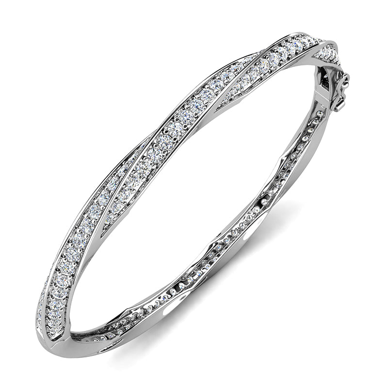 Hypoallergenic Gold Plated Dual Row Twist Swarovski Crystal Bracelet  / DB0229