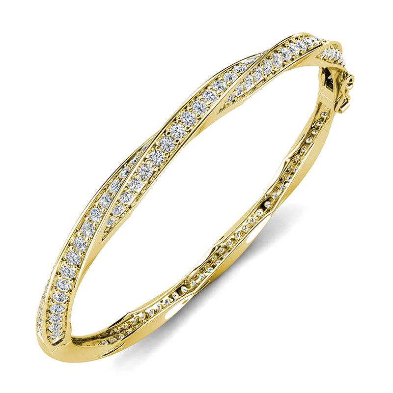 Hypoallergenic Gold Plated Dual Row Twist Swarovski Crystal Bracelet  / DB0229