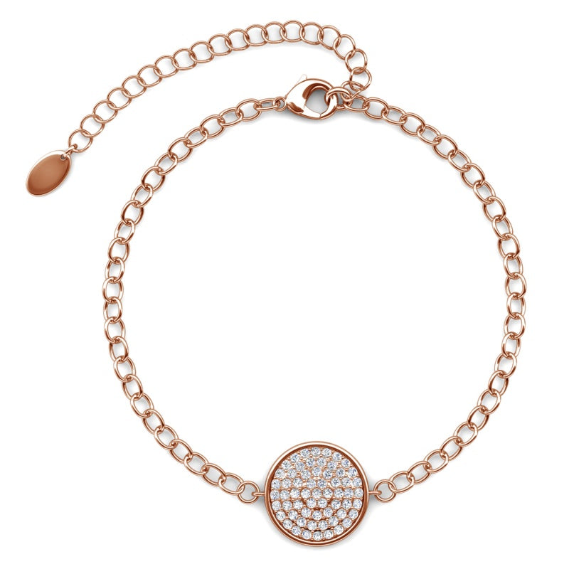 Daily Office Dainty Micro Crystals Circle Adjustable Wrist Chain For Daily Wear / DB0259
