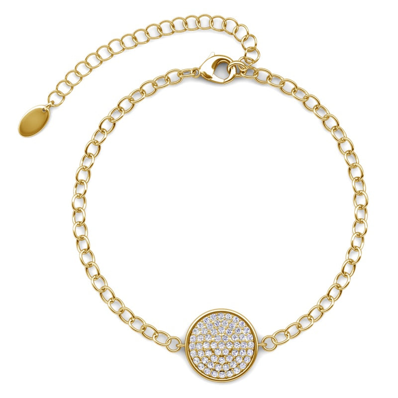 Daily Office Dainty Micro Crystals Circle Adjustable Wrist Chain For Daily Wear / DB0259
