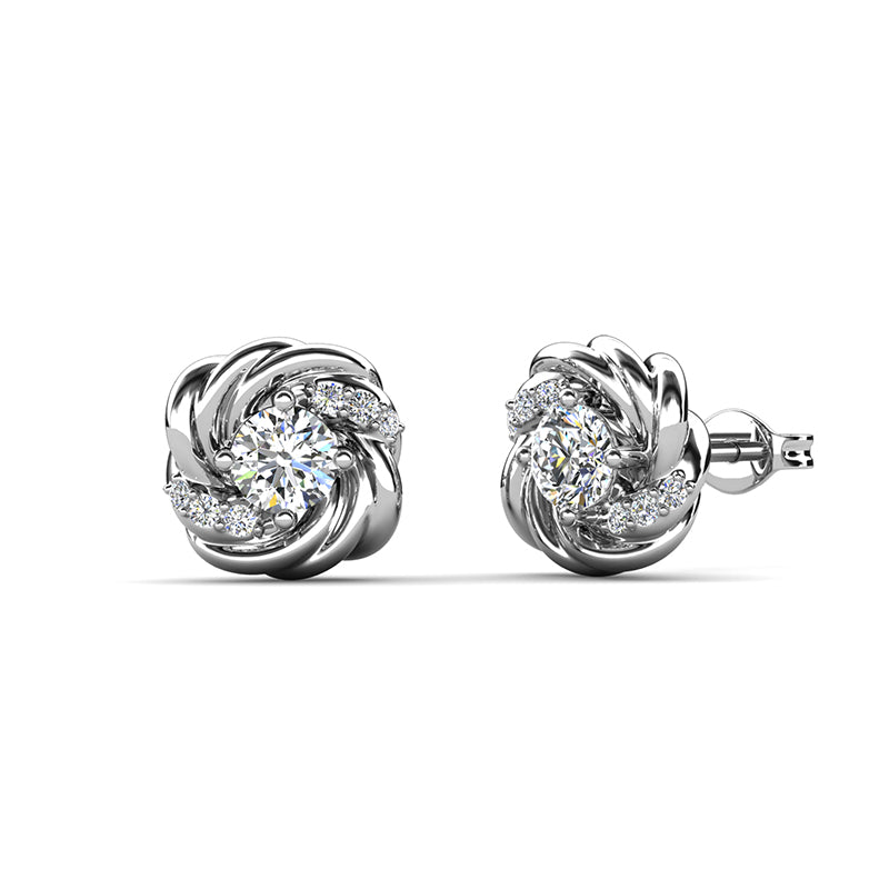 Love's Embrace Intertwined Stud Earrings Elegant Everyday Luxury Jewelry/ DE0979