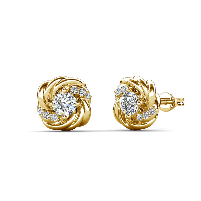 Love's Embrace Intertwined Stud Earrings Elegant Everyday Luxury Jewelry/ DE0979