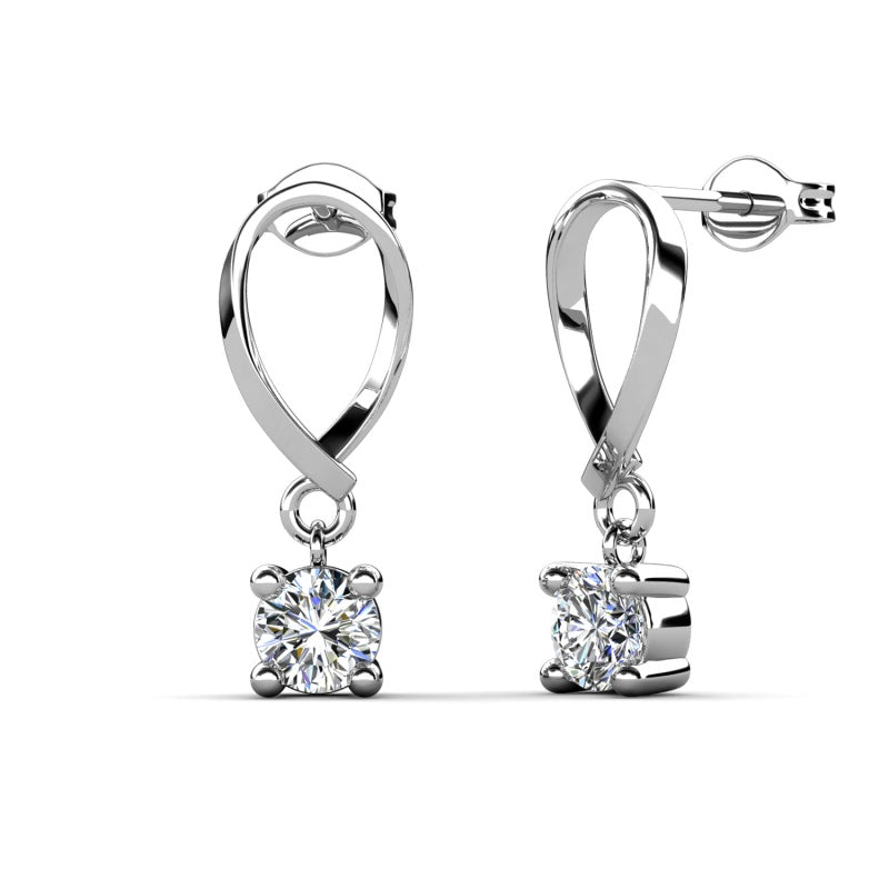Elegant Teardrop Dangle Earrings with Sparkling Crystal ，Minimalist Everyday Jewelry for Women/ DE1041