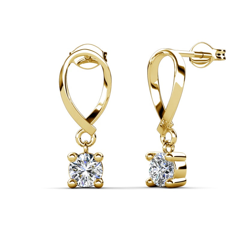 Elegant Teardrop Dangle Earrings with Sparkling Crystal ，Minimalist Everyday Jewelry for Women/ DE1041