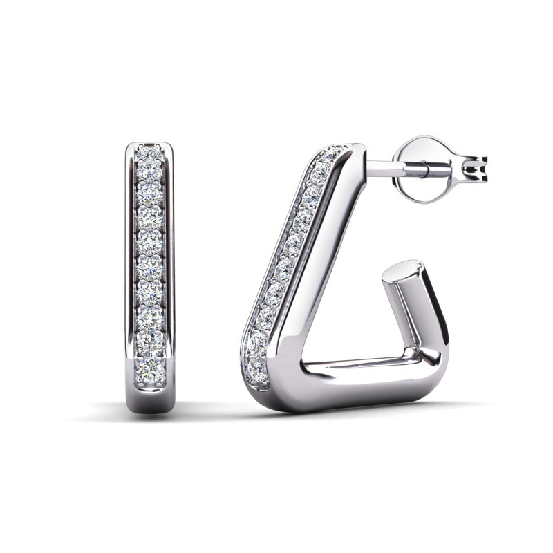 Women's Architectural Triangle Stud Earrings with Swarovski Crystals,Nickel-Free & EU Safe/ DE1051