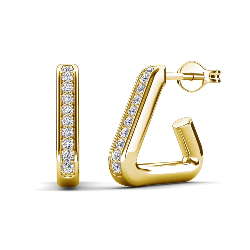 Women's Architectural Triangle Stud Earrings with Swarovski Crystals,Nickel-Free & EU Safe/ DE1051