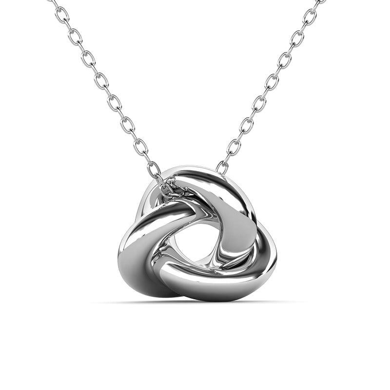 Dainty Solid Silver Love Knot Necklace No Stone Simple Layering Chain / DP0884