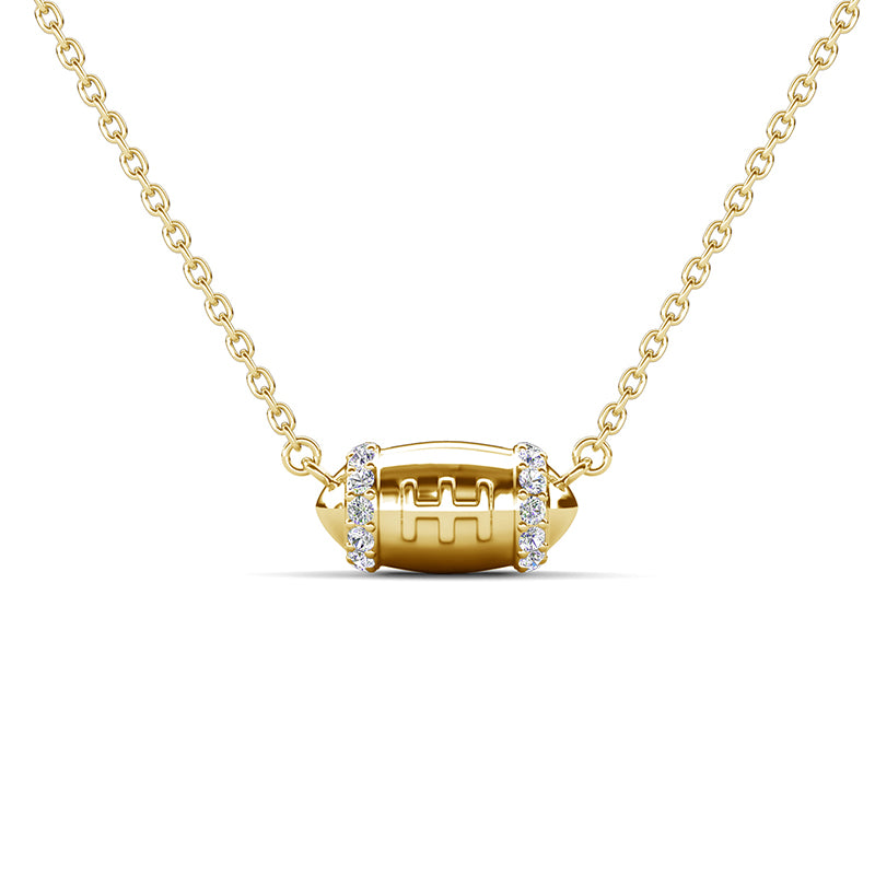 18K Gold Plated American Football Pendant Necklace, Perfect Gift for Football Fans & Players / DP0895