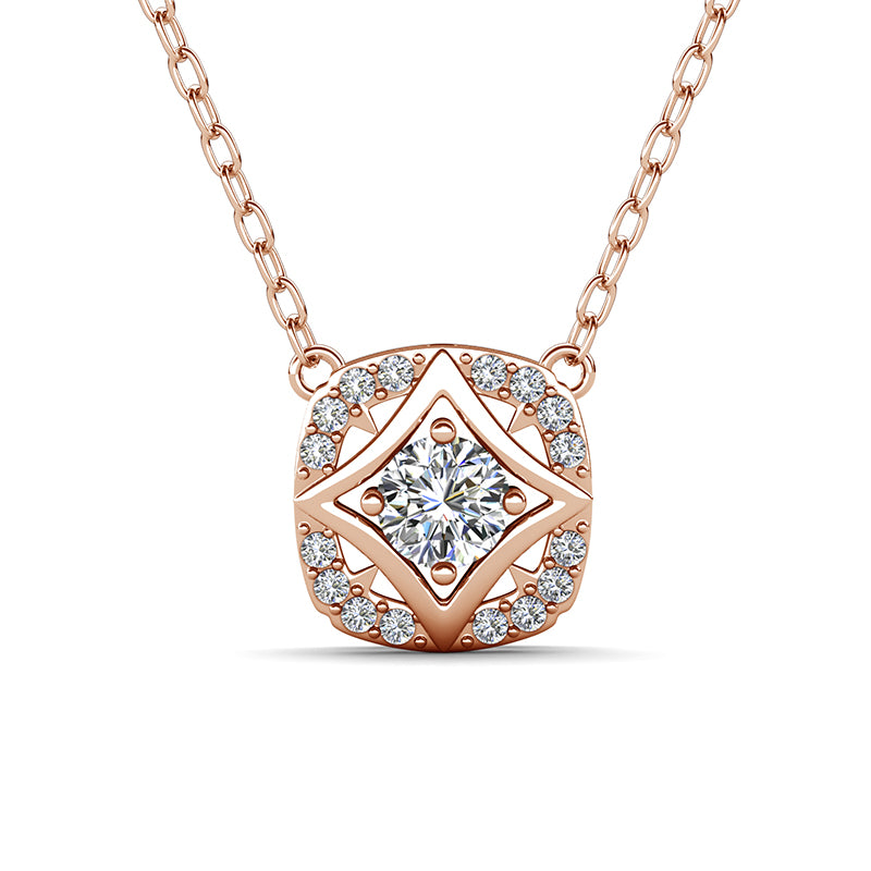 Minimalist Diamond-Motif Pendant Necklace，18K Gold Plated, Tarnish-Resistant Jewelry / DP0902