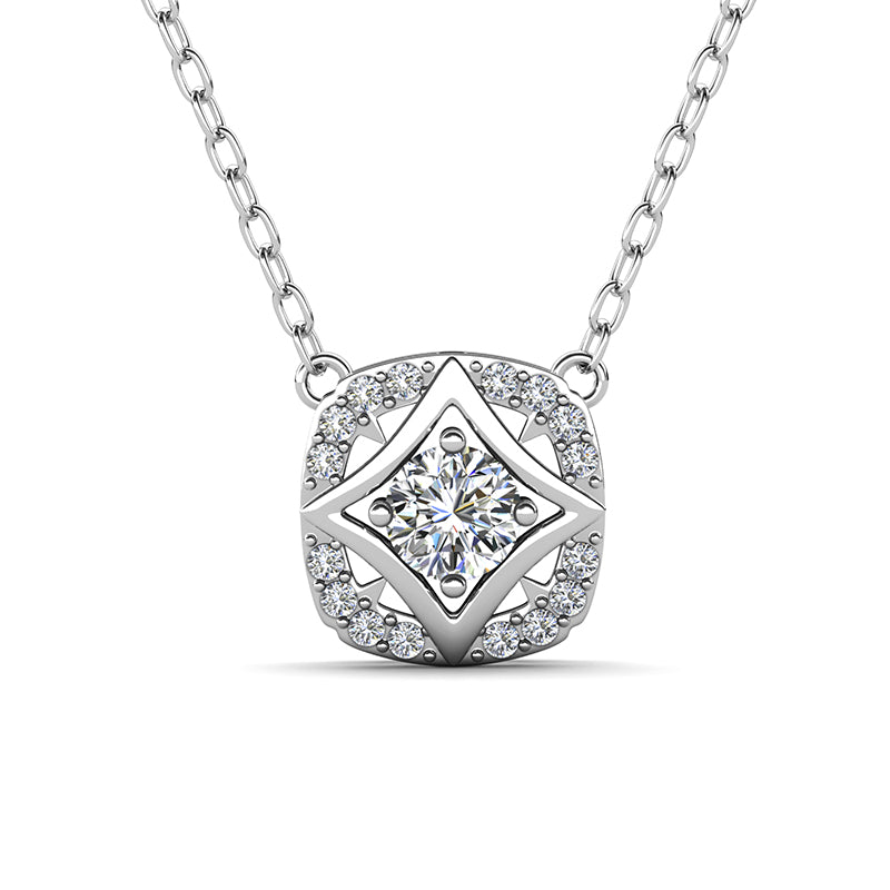 Minimalist Diamond-Motif Pendant Necklace，18K Gold Plated, Tarnish-Resistant Jewelry / DP0902