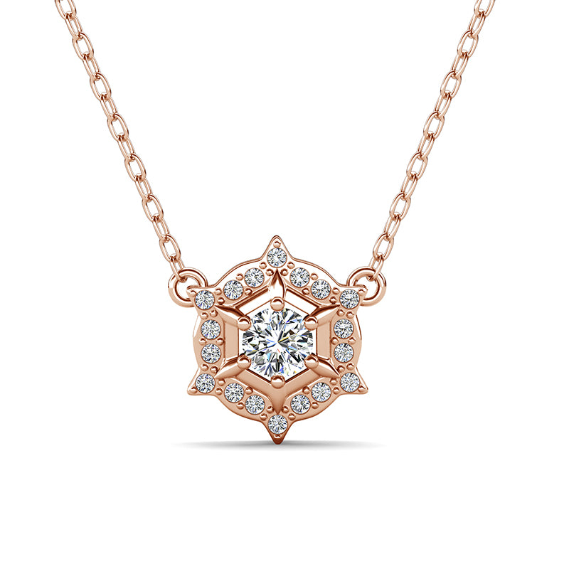 18K Gold Plated Starburst Necklace with Swarovski Style Crystal | Romantic Gift for Her / DP0903