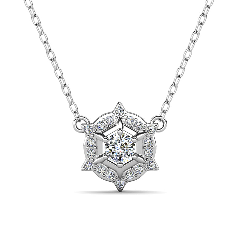 18K Gold Plated Starburst Necklace with Swarovski Style Crystal | Romantic Gift for Her / DP0903