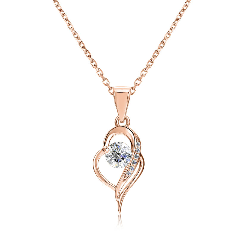 Romantic Heart Pendant Necklace with Swarovski Crystal,Hypoallergenic & EU Safe / DP0910