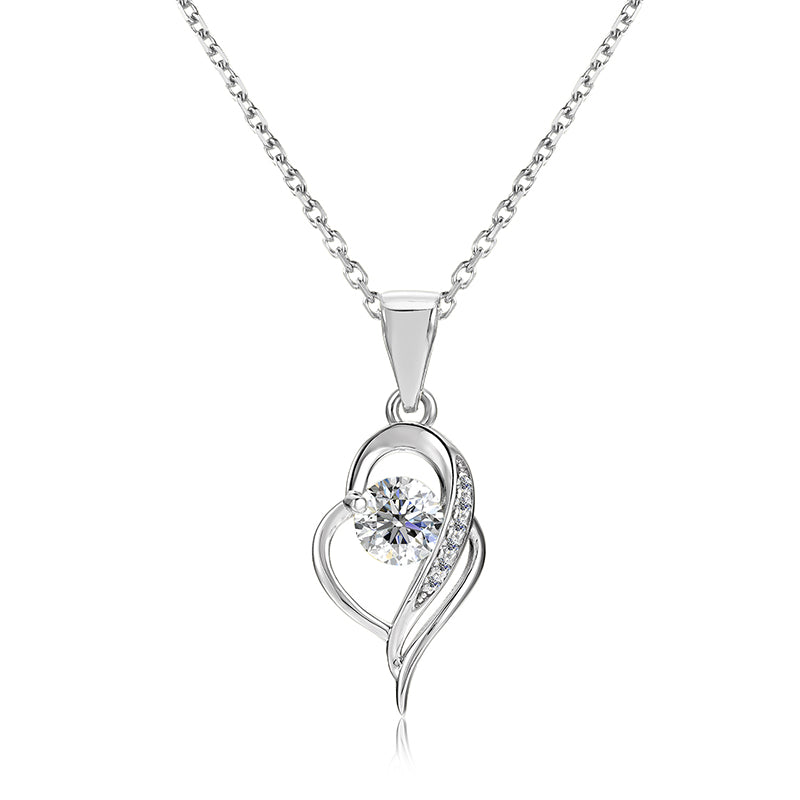 Romantic Heart Pendant Necklace with Swarovski Crystal,Hypoallergenic & EU Safe / DP0910