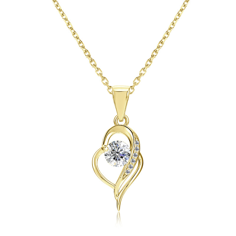 Romantic Heart Pendant Necklace with Swarovski Crystal,Hypoallergenic & EU Safe / DP0910
