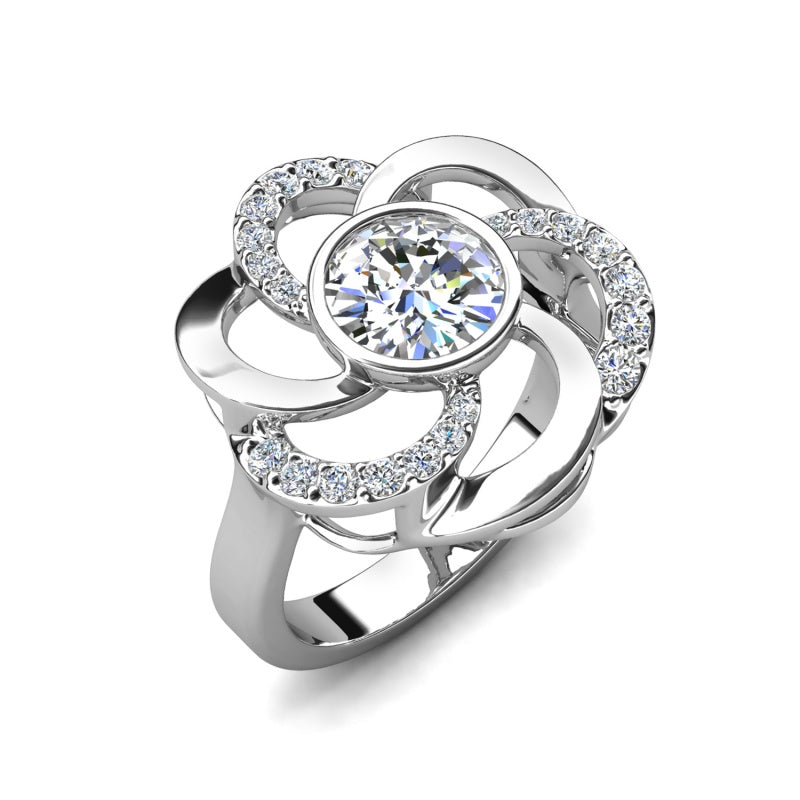 High-End Interlocking Floral Statement Ring Dainty Fashion Ring For Women / DR0134