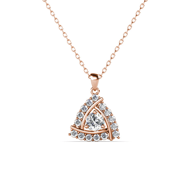 18K White Gold Plated Modern Geometric Triangle Pendant Necklace Elegant Everyday Luxury/ DP0749（副本）