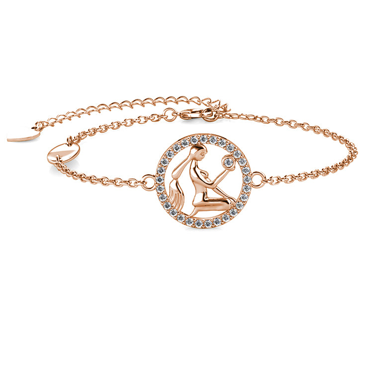 Elegant Virgo Zodiac Sawrovski Crystal Bracelet Gold Plated Astrology Jewelry/ DB0207
